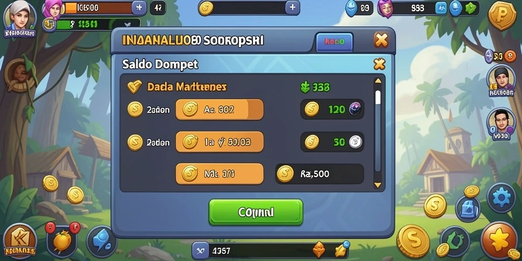 Screenshot menunjukkan bonus yang tersedia untuk pemain.