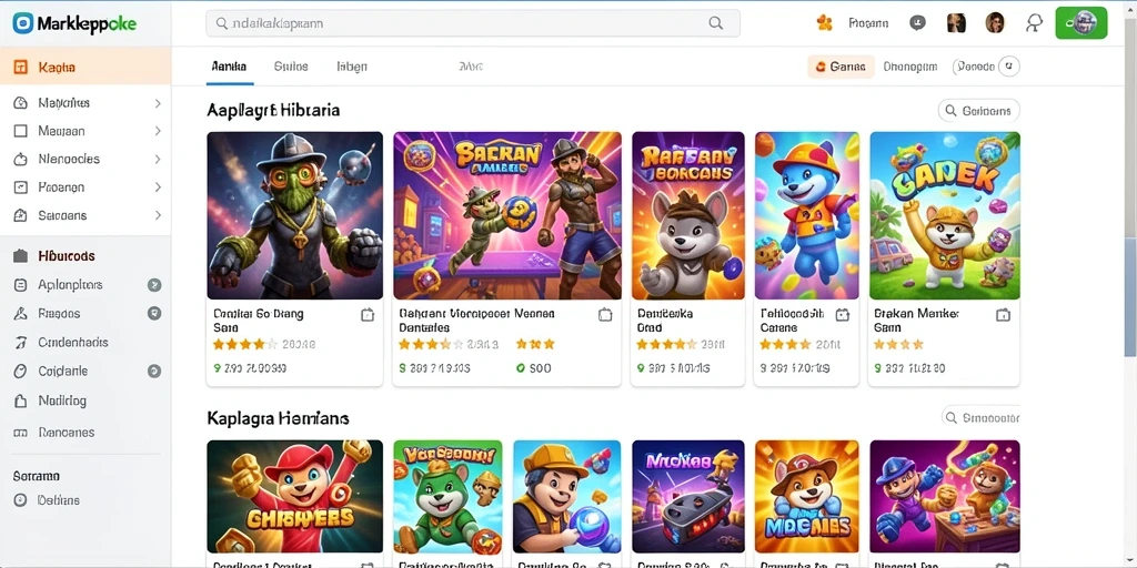 Screenshot memperlihatkan variasi permainan yang tersedia.